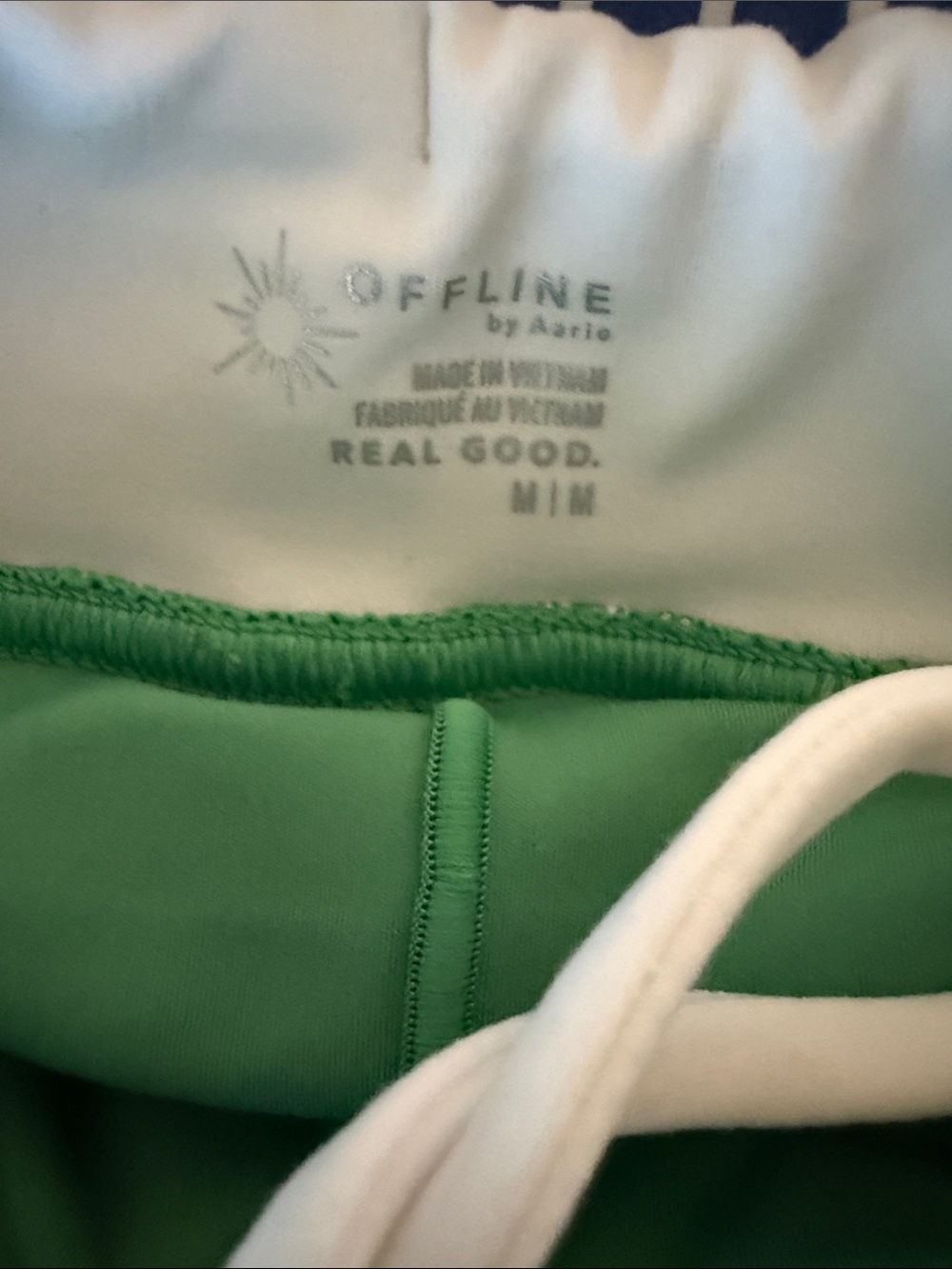 Aerie (Offline) Bright Green Tiered Pleated Mini Skirt with White Drawstring - Picture 4 of 6